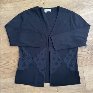 Cardigan L/XL BC Black Cat  Artwear Boho Minimalist Black Midnight Blue EUC